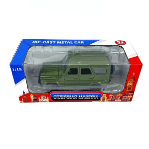 Метален джип Уаз, 1:18, С отварящи се врати, Зелен ретро ван, Класически дизайн 