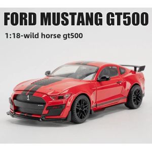 Метална кола Ford Mustang GT500, 1:18 мащаб, Червен, Без опаковка