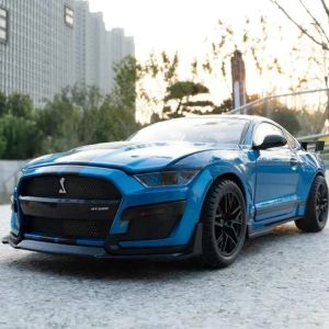 Метална кола Ford Mustang GT500, 1:18 мащаб, Син, Без опаковка