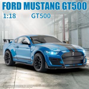 Метална кола Ford Mustang GT500, 1:18 мащаб, Син, Без опаковка