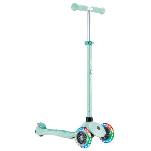 Детска тротинетка с 3 светещи колела GLOBBER PRIMO PLUS LIGHTS, мента