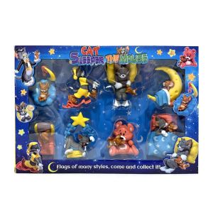 Комплект фигурки Tom и Jerry със сцени за сън – 8 броя 