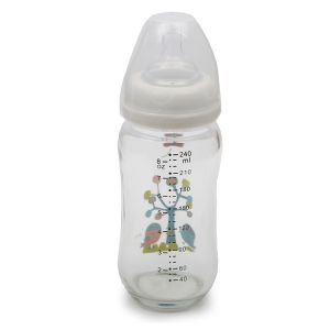 Стъклено шише за хранене с широко гърло 240 ml B0468