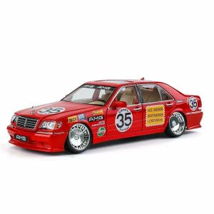 Метална кола Mercedes-Benz W140 300 SEL, 1:24, Червен, Без опаковка 