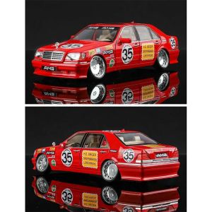 Метална кола Mercedes-Benz W140 300 SEL, 1:24, Червен, Без опаковка 