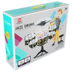 Детски комплект барабани с чинел и столче – Jazz Drums Set