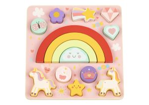 Дървен пъзел и игра за баланс 2в1 Unicorn HP088