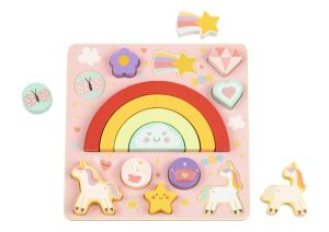 Дървен пъзел и игра за баланс 2в1 Unicorn HP088
