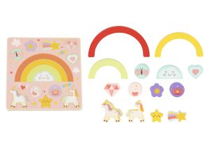 Дървен пъзел и игра за баланс 2в1 Unicorn HP088
