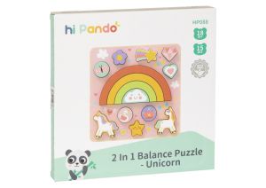 Дървен пъзел и игра за баланс 2в1 Unicorn HP088