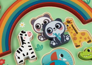 Дървен пъзел и игра за баланс Animals HP095