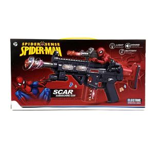 Детска пушка, С дизайн Spider-Man, Със светлини и звук, Телескопичен приклад