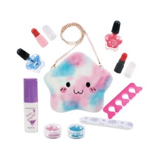 Детски комплект за грим с пухкава чантичка звездичка