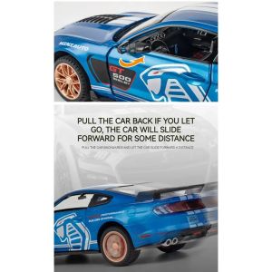 Метална кола Mustang Shelby GT500 – 1:24, Син, Без опаковка