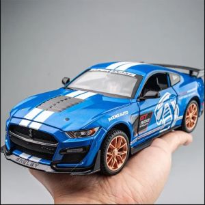 Метална кола Mustang Shelby GT500 – 1:24, Син, Без опаковка