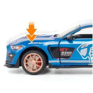 Метална кола Mustang Shelby GT500 – 1:24, Син, Без опаковка
