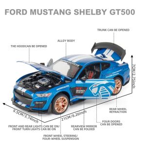 Метална кола Mustang Shelby GT500 – 1:24, Син, Без опаковка
