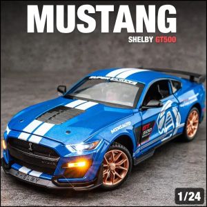 Метална кола Mustang Shelby GT500 – 1:24, Син, Без опаковка