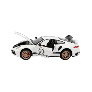 Метална количка Porsche 911 GT3, С отварящи се врати, Бял, 1:32, Без опаковка