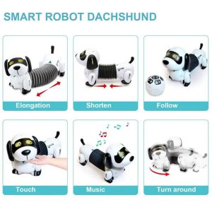 Интерактивно робот куче – Дакел с дистанционно управление, светлини и звуци