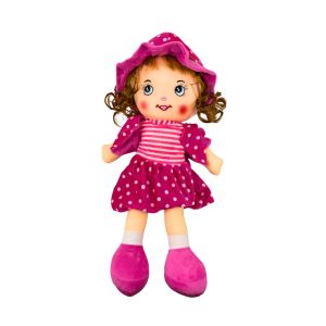 Парцалена кукла с розово-лилава рокличка – 50 см, говореща на български езиk