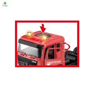 Детски пожарен камион, метална кабина, светлини и звук, с пушек