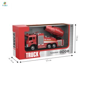 Детски пожарен камион, метална кабина, светлини и звук, с пушек