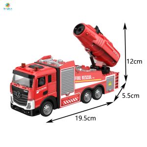 Детски пожарен камион, метална кабина, светлини и звук, с пушек