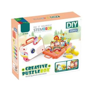 Детски конструктор мозайка с винтоверт и отвертка – 232 части