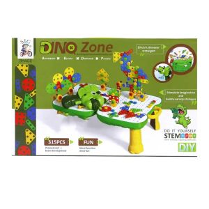 Детски конструктор Dino Zone с винтоверт и маса – 315 части