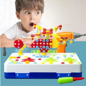 Детска мозайка с двустранна дъска и винтоверт – 4 в 1, 252 части