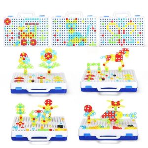 Детска мозайка с двустранна дъска и винтоверт – 4 в 1, 252 части