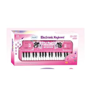 Детски синтезатор с микрофон – розов, 37 клавиша