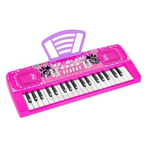 Детски синтезатор с микрофон – розов, 37 клавиша