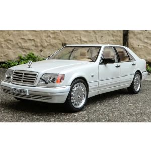 Метална кола Mercedes-Benz S-Class 320 W140 – мащаб 1:24, Бял, Без опаковка