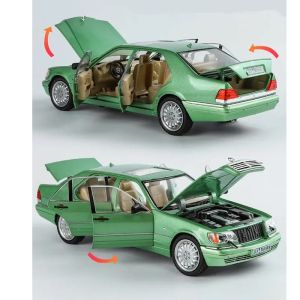 Метална кола Mercedes-Benz S-Class 320 W140 – 1:24, зелена, Без опаковка