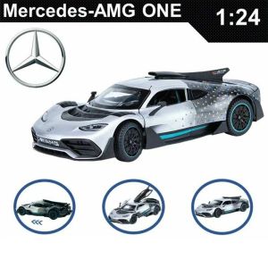 Метална кола Mercedes-AMG ONE – 1:18, сребриста, Сив, Без опаковка