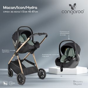 Стол за кола 40-87см Macan/Icon/Hydra с адаптери черен