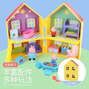 Детска къща Peppa Pig – Сгъваем двуетажен дом с фигурки и мебели