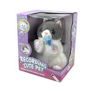 Интерактивно плюшено коте Recording Cute Pet – издава звуци, движи се и записва глас