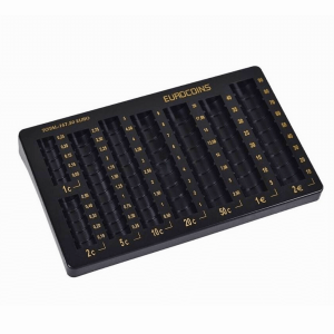 Монетник за евро – пластмасов, черен