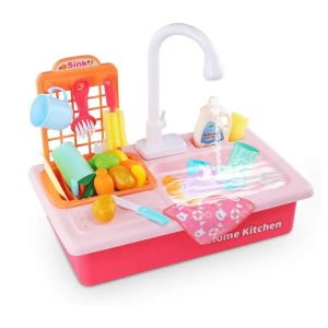 Детска мивка с течаща вода – розова