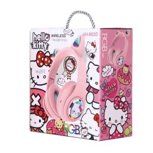 Детски слушалки, Безжични, Hello kitty, Със светлина, Червени