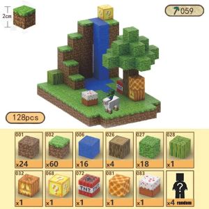 Магнитен конструктор Minecraft стил – 128 части