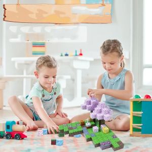 Магнитен конструктор Minecraft черешови дървета – 128 части