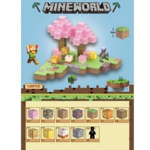 Магнитен конструктор Minecraft черешови дървета – 128 части