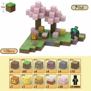 Магнитен конструктор Minecraft черешови дървета – 128 части