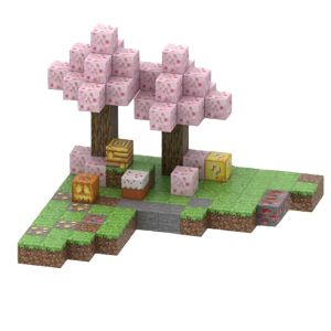 Магнитен конструктор Minecraft черешови дървета – 128 части