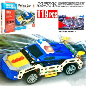 Метален конструктор полицейска кола 119 части – сглобяем модел