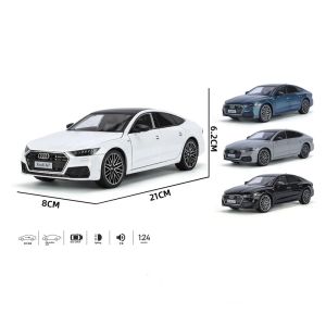 Метална кола Audi A7 1:24 – бял с панорамен покрив, Без опаковка